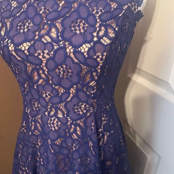 City Studio Elegant Blue Lace Dress Size 7 like new - Picture 3 of 7
